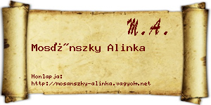 Mosánszky Alinka névjegykártya